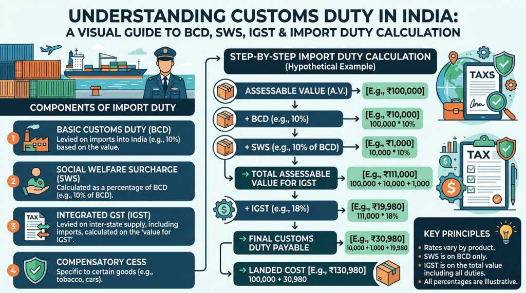 Customs Duty in India: BCD, Social Welfare Surcharge, IGST and Import Duty Calculation&nbsp;Explained