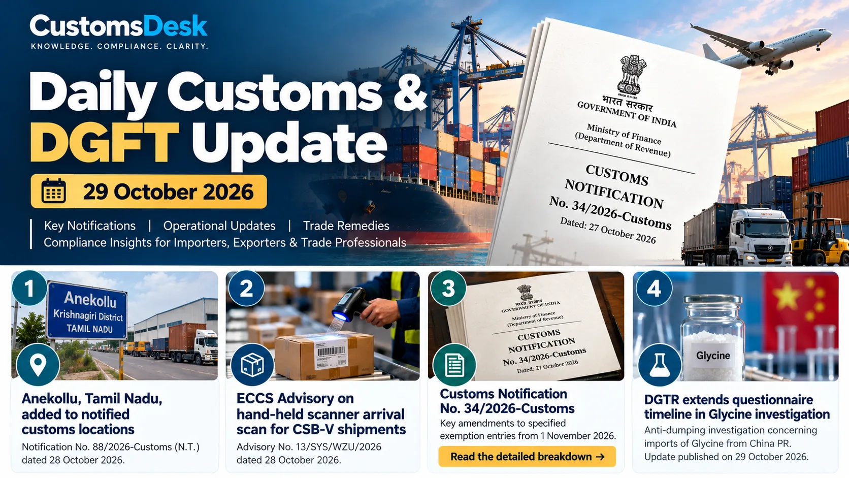 Daily Customs & DGFT Update | 29 October 2026